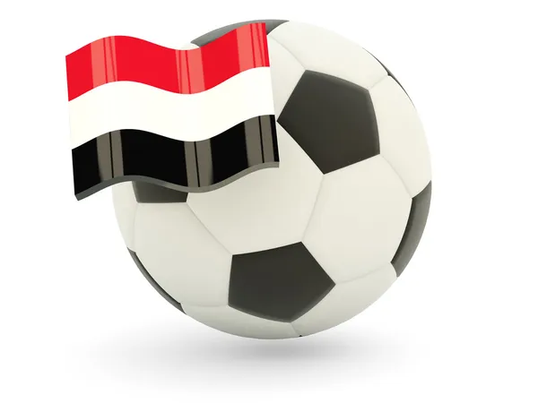 Football with flag of yemen — Stock Photo, Image