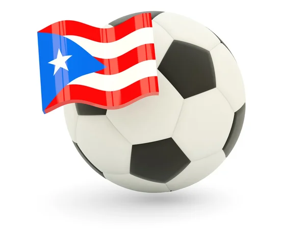 Football with flag of puerto rico — Stock Photo, Image