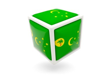 cocos Adaları bayrağı. küp simgesini