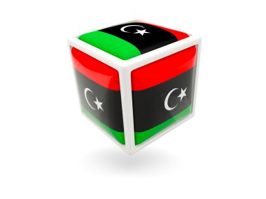 Flag of libya. Cube icon