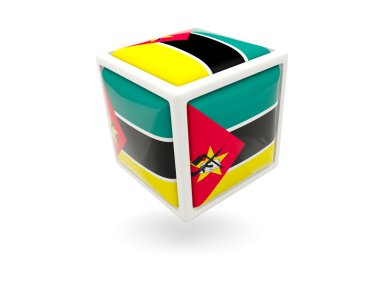 Mozambik Cumhuriyeti bayrağı. küp simgesini