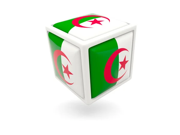 Flag of algeria. Cube icon — Stock Photo, Image