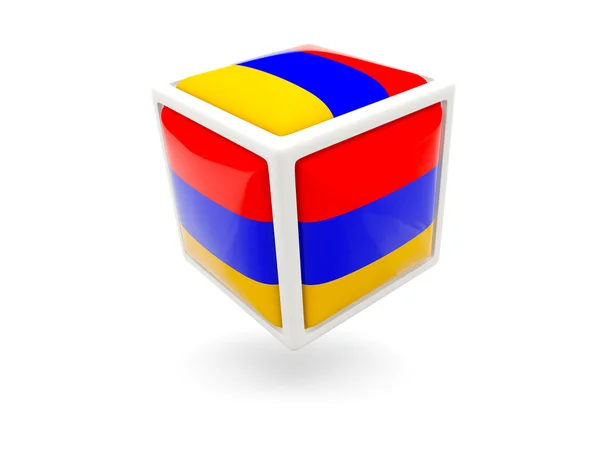 Bandera de Armenia. Icono del cubo —  Fotos de Stock