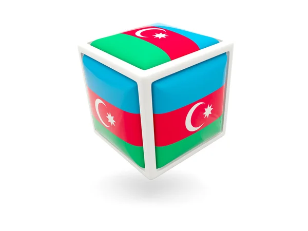 Bendera Azerbaijan. Ikon kubus — Stok Foto