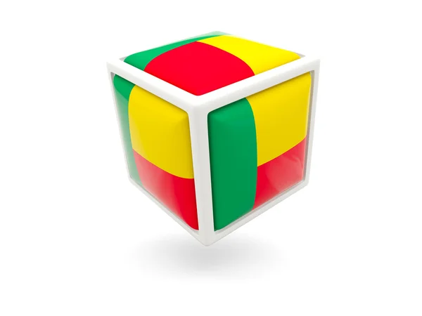Flagga benin. kub-ikonen — Stockfoto