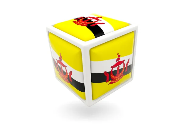 Bandiera del Brunei. Icona cubo — Foto Stock