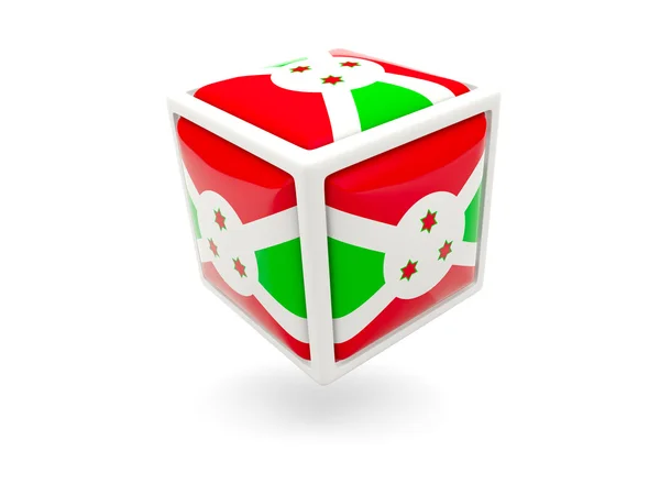 Flag of burundi. Cube icon — Stock Photo, Image