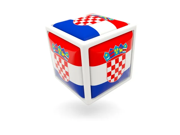 Bandera de croacia. Icono del cubo — Foto de Stock