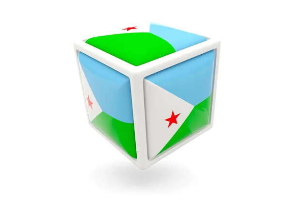Bandeira do djibuti. Ícone de cubo — Fotografia de Stock