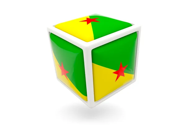 Flag of french guiana. Cube icon — Stock Photo, Image