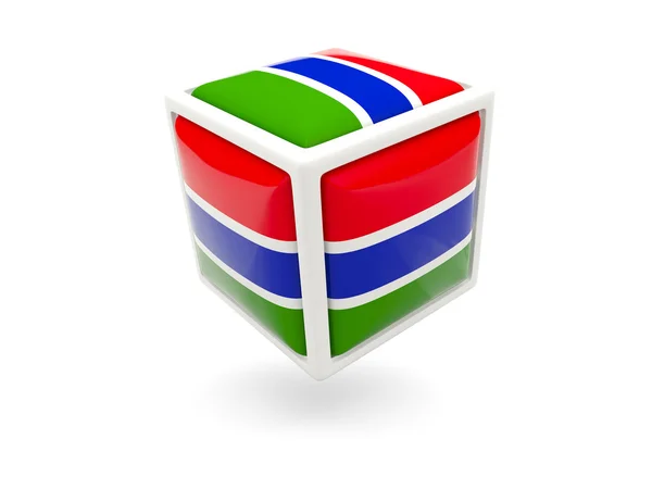 Flag of gambia. Cube icon — Stock Photo, Image