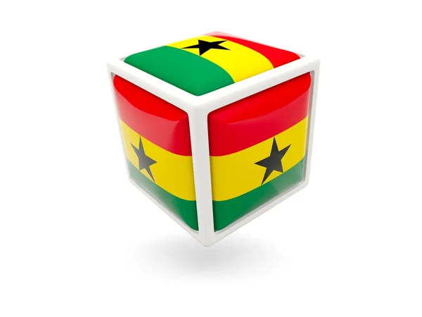 加纳的旗子。多维数据集的图标 — 图库照片