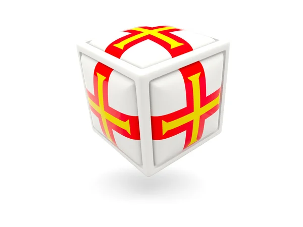 Guernsey zászlaja. Kocka ikon — Stock Fotó
