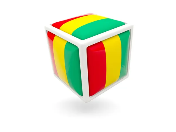 Guineas flagga. kub-ikonen — Stockfoto