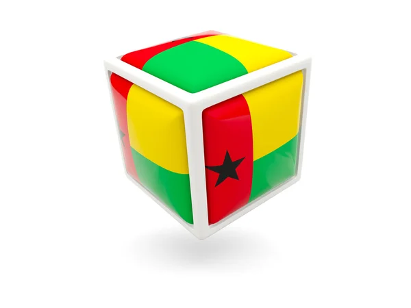 Flag of guinea bissau. Cube icon — Stock Photo, Image