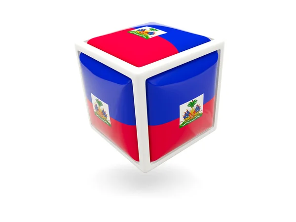 Flag of haiti. Cube icon — Stock Photo, Image