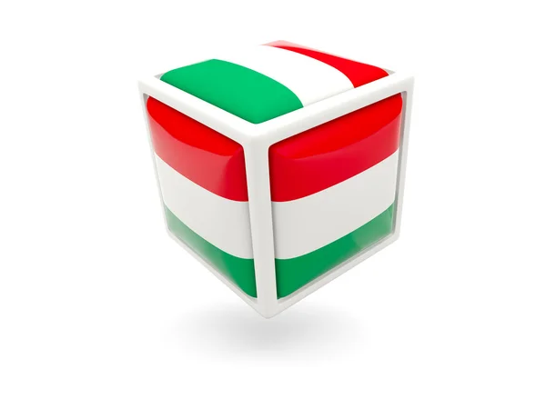 ハンガリーの旗。キューブ アイコン — ストック写真