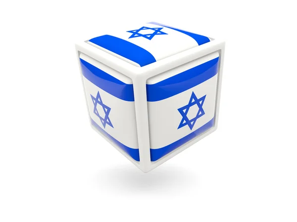 Bandeira de Israel. Ícone de cubo — Fotografia de Stock