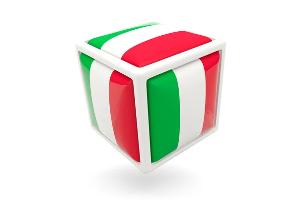 Bandera de Italia. Icono del cubo —  Fotos de Stock