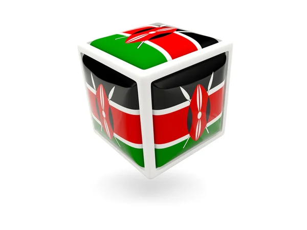 Bandera de Kenya. Icono del cubo — Foto de Stock
