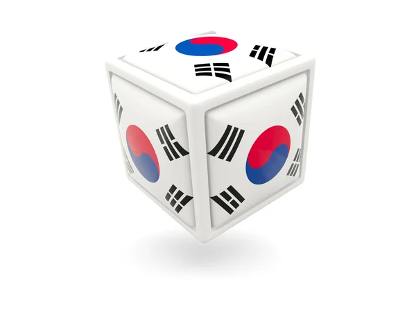 Bandera de Corea del Sur. Icono del cubo —  Fotos de Stock