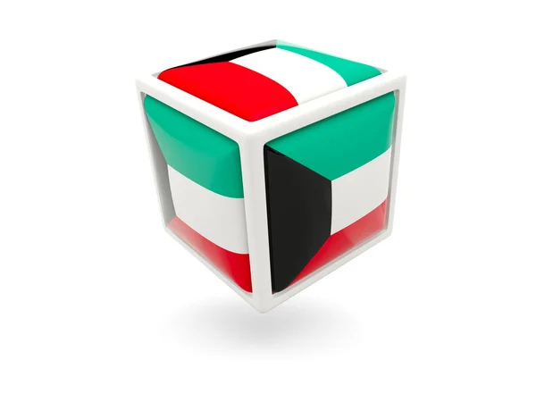 Kuvajtská vlajka. ikona krychle — ストック写真