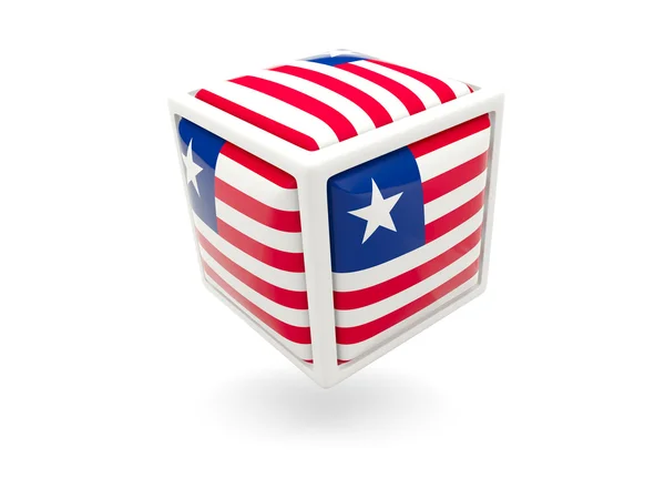 Flag of liberia. Cube icon — Stock Photo, Image
