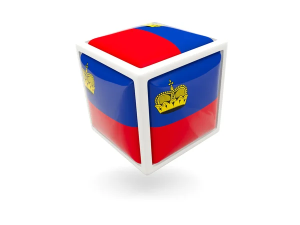 Flag of liechtenstein. Cube icon — Stock Photo, Image