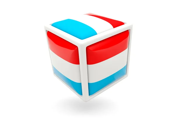 Flagga Luxemburg. kub-ikonen — Stockfoto