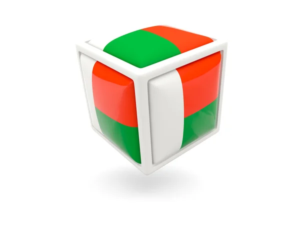 Madagaskar bayrağı. küp simgesini — Stok fotoğraf