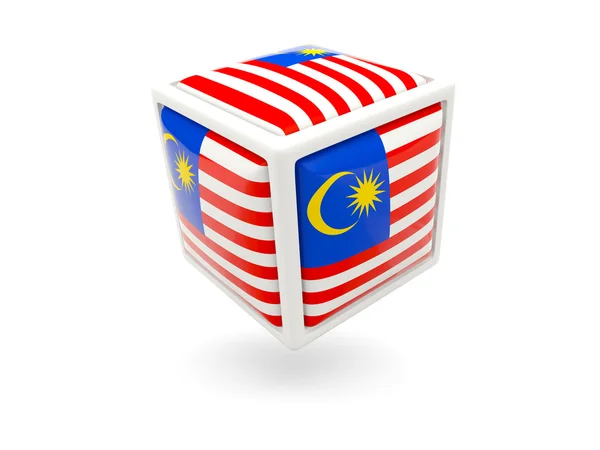 Bandeira da malásia. Ícone de cubo — Fotografia de Stock