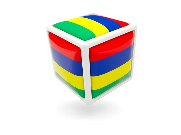 Bandera de Mauricio. Icono del cubo —  Fotos de Stock