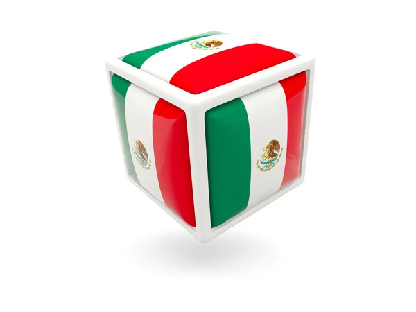 Bendera Meksiko. Terima kasih. Ikon kubus — Stok Foto