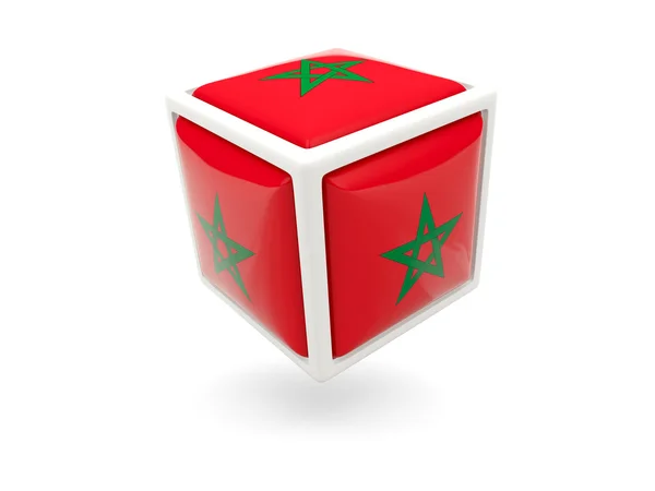 Flag of morocco. Cube icon — Stock Photo, Image
