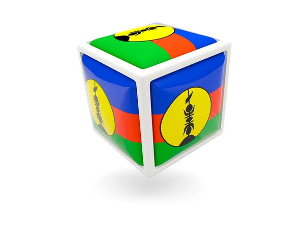 Flag of new caledonia. Cube icon — Stock Photo, Image