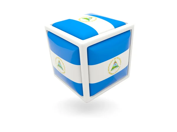 Прапор Нікарагуа. Куб значок — стокове фото