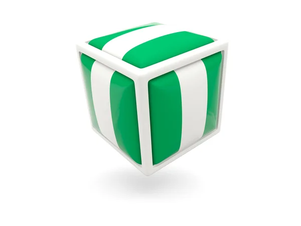 Vlag van nigeria. kubus-pictogram — Stockfoto