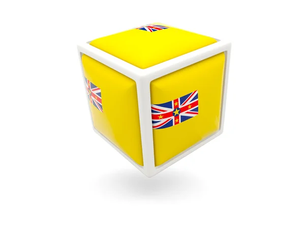 Bandera de niue. Icono del cubo —  Fotos de Stock