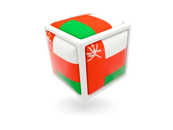 Bandeira de oman. Ícone de cubo — Fotografia de Stock