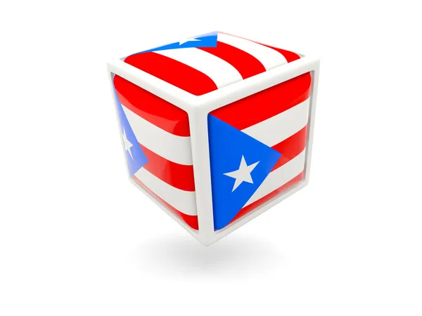 Flag of puerto rico. Cube icon — Stock Photo, Image