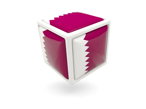 Flagge von Katar. Würfelsymbol — Stockfoto
