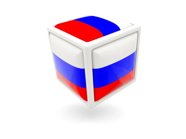 Bandeira da Rússia. Ícone de cubo — Fotografia de Stock