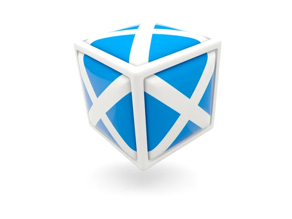 Flag of scotland. Cube icon — Stock Photo, Image