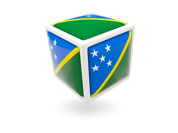 Flag of solomon islands. Cube icon — Stock Photo, Image