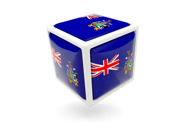 Flag of south georgia and the south sandwich islands. Cube icon — Stock Photo, Image
