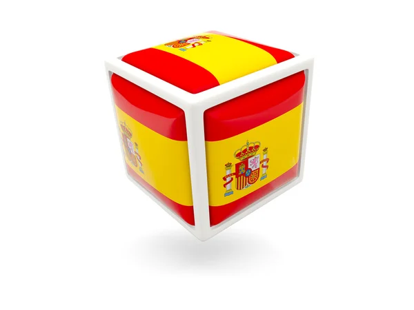 Španělská vlajka. ikona krychle — Stock fotografie