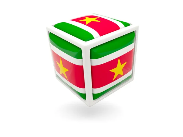 Surinam Cumhuriyeti bayrağı. küp simgesini — Stok fotoğraf
