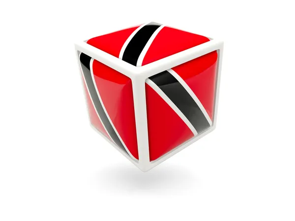 Bandeira de trinidad e tobago. Ícone de cubo — Fotografia de Stock