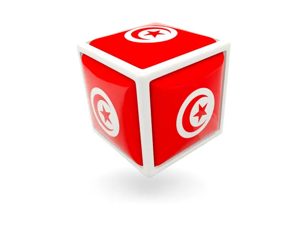 Flag of tunisia. Cube icon — Stock Photo, Image