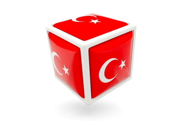 Flagge der Türkei. Würfelsymbol — Stockfoto